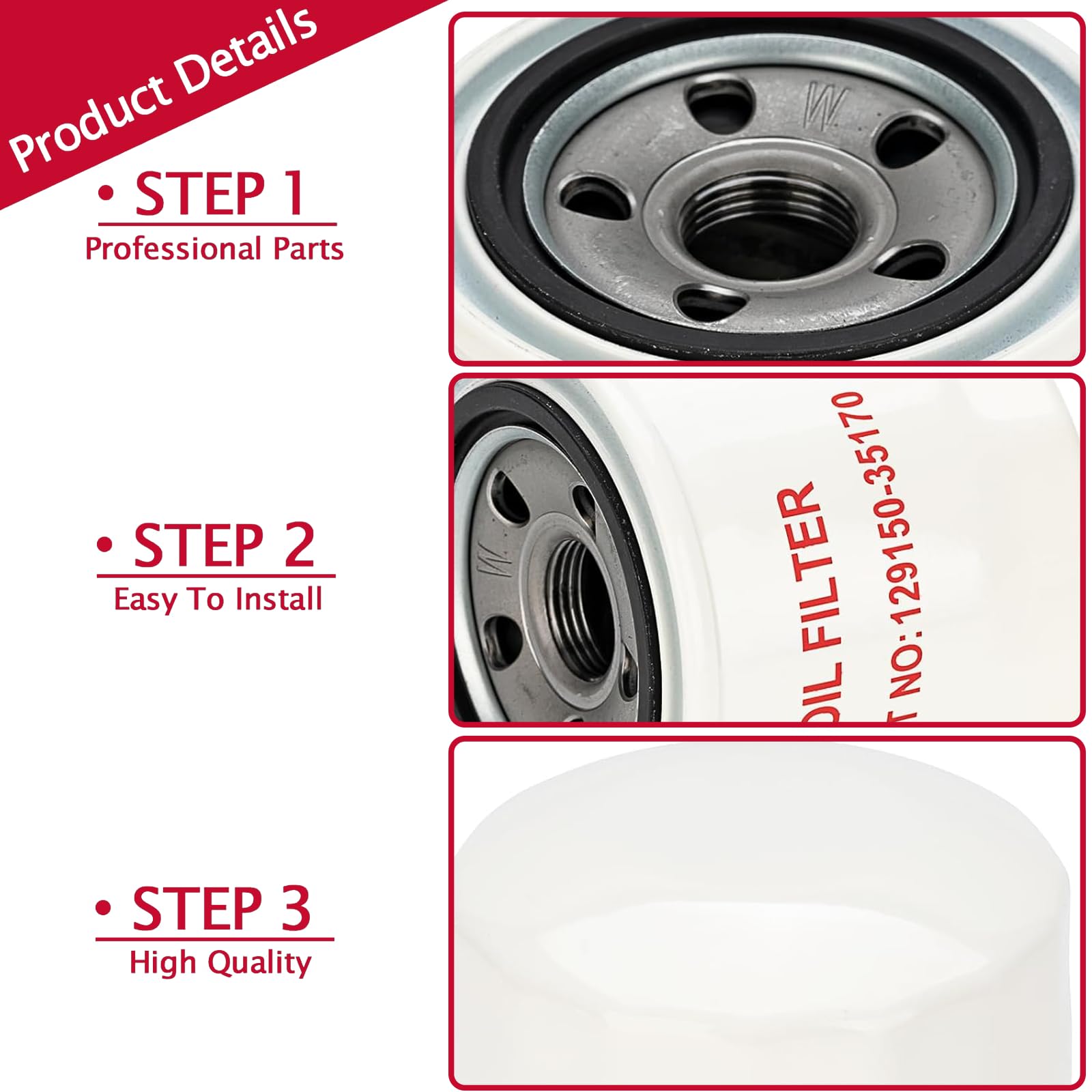 Filtro Óleo 129150-35170 Para Motores Yanmar - Compatível Com 4JH, 3TNV, 4TNV (2 Unidades)