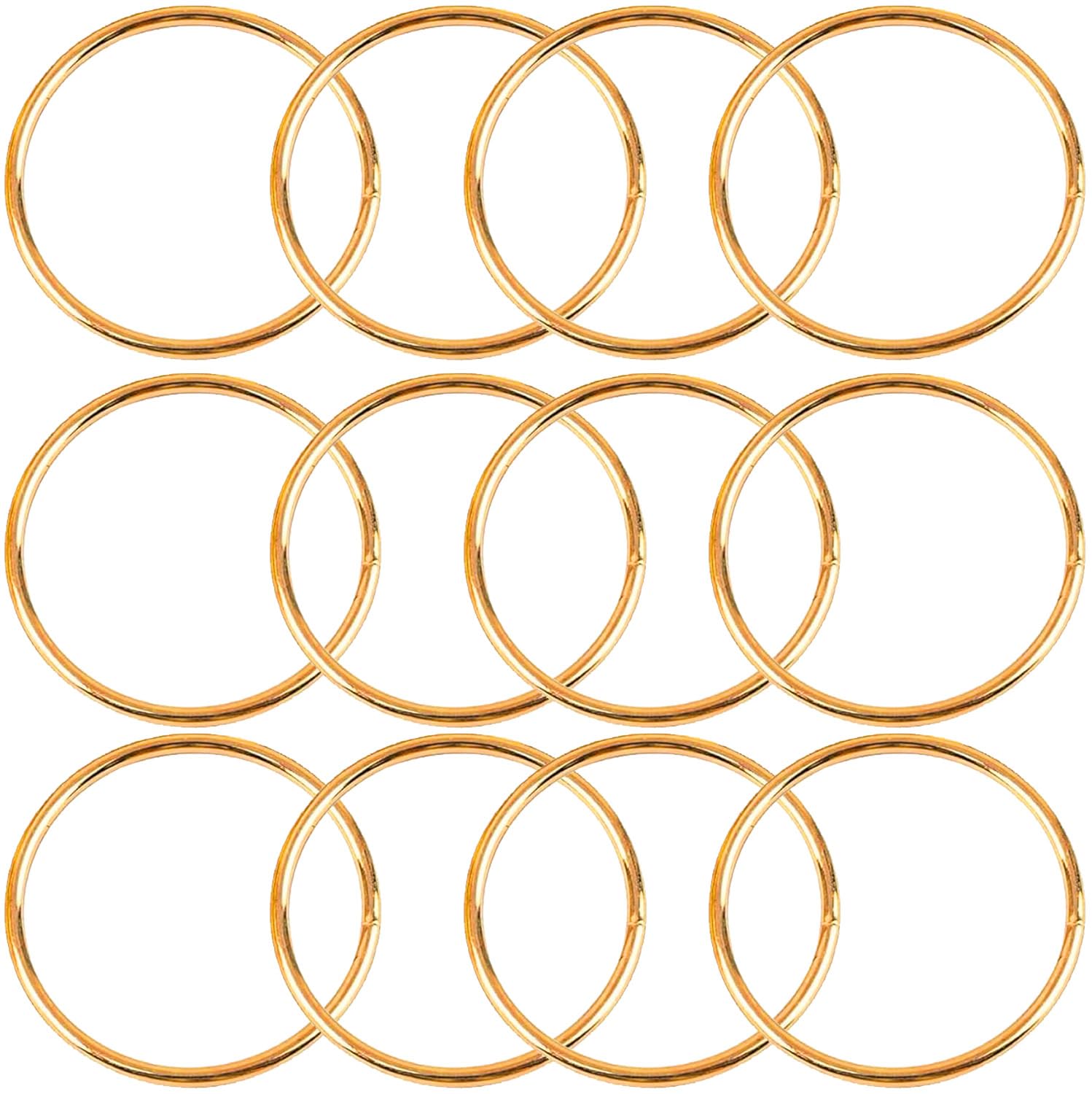 Betterjonny Imitation Gold 12Pcs Macrame Hoops Ring, 4 Inch Metal Craft Hoops Gold Dream Catcher Rings Wreath Hoop Rings For Home Decorations Diy Crafts