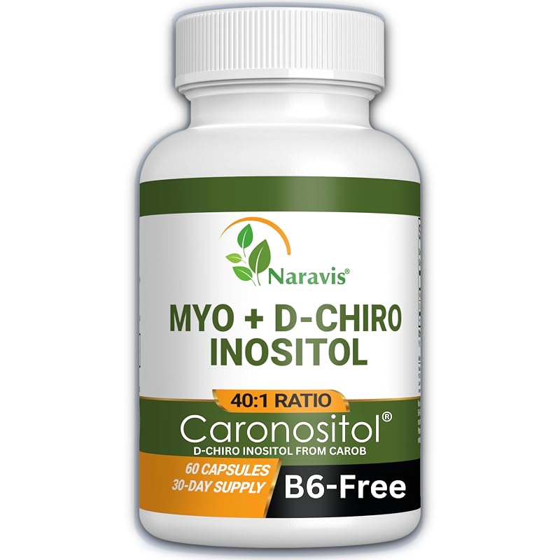Naravis Suplemento de Inositol 40:1 Myo-Inositol e D-Chiro Inositol, 60 cápsulas