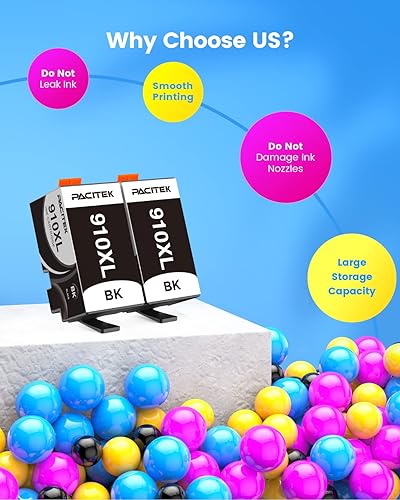 Miniatura 6 de PACITEK Cartucho de tinta negra compatible con 910XL que reemplaza la tinta HP 910 funciona con impresora HP OfficeJet 8025e 8035e 8025 8035 8028