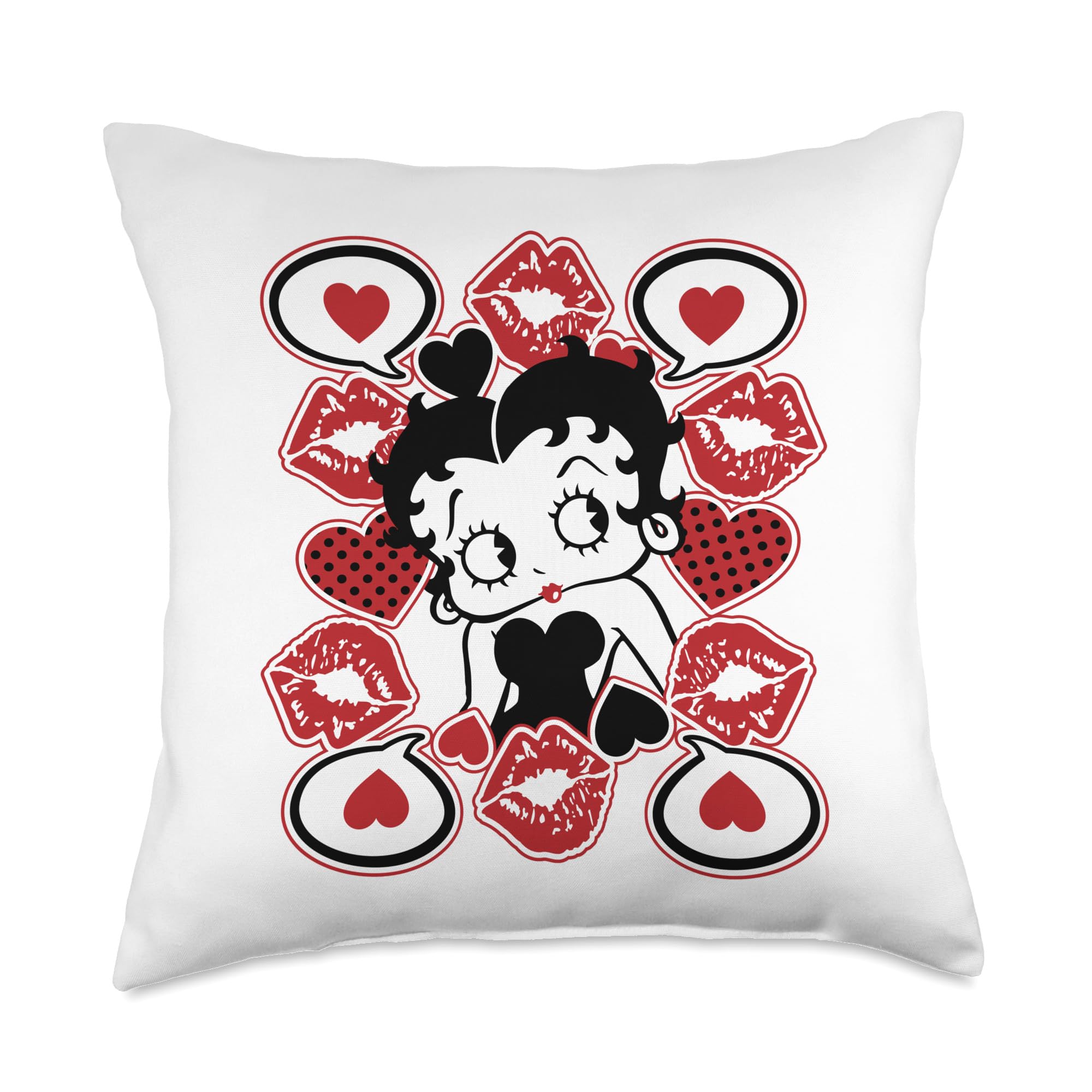 Amazon.com: Betty Boop Lips & Hearts Throw Pillow : Home & Kitchen