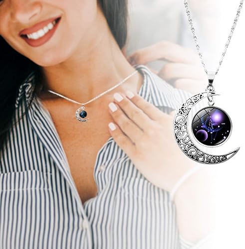 Miniatura 3 de Collares para mujer con colgante de 12 constelaciones, joyería de moda, media luna, signo del zodiaco, astrología, horóscopo, collar, regalo para