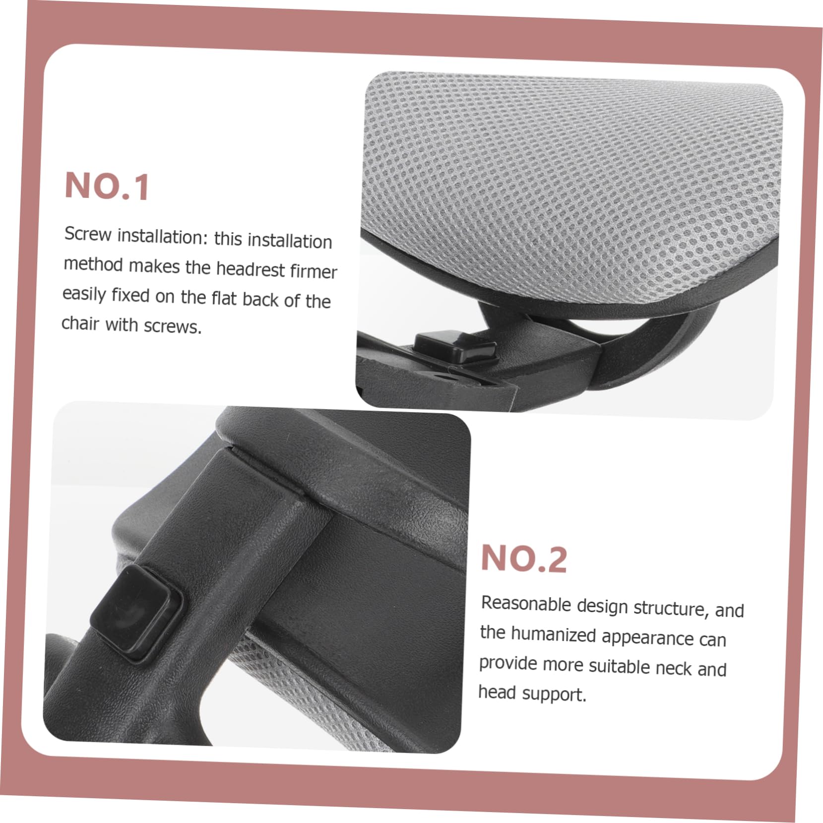 Reposacabezas de Silla de Oficina Ajustable 1 Juego Altura 4 Cm