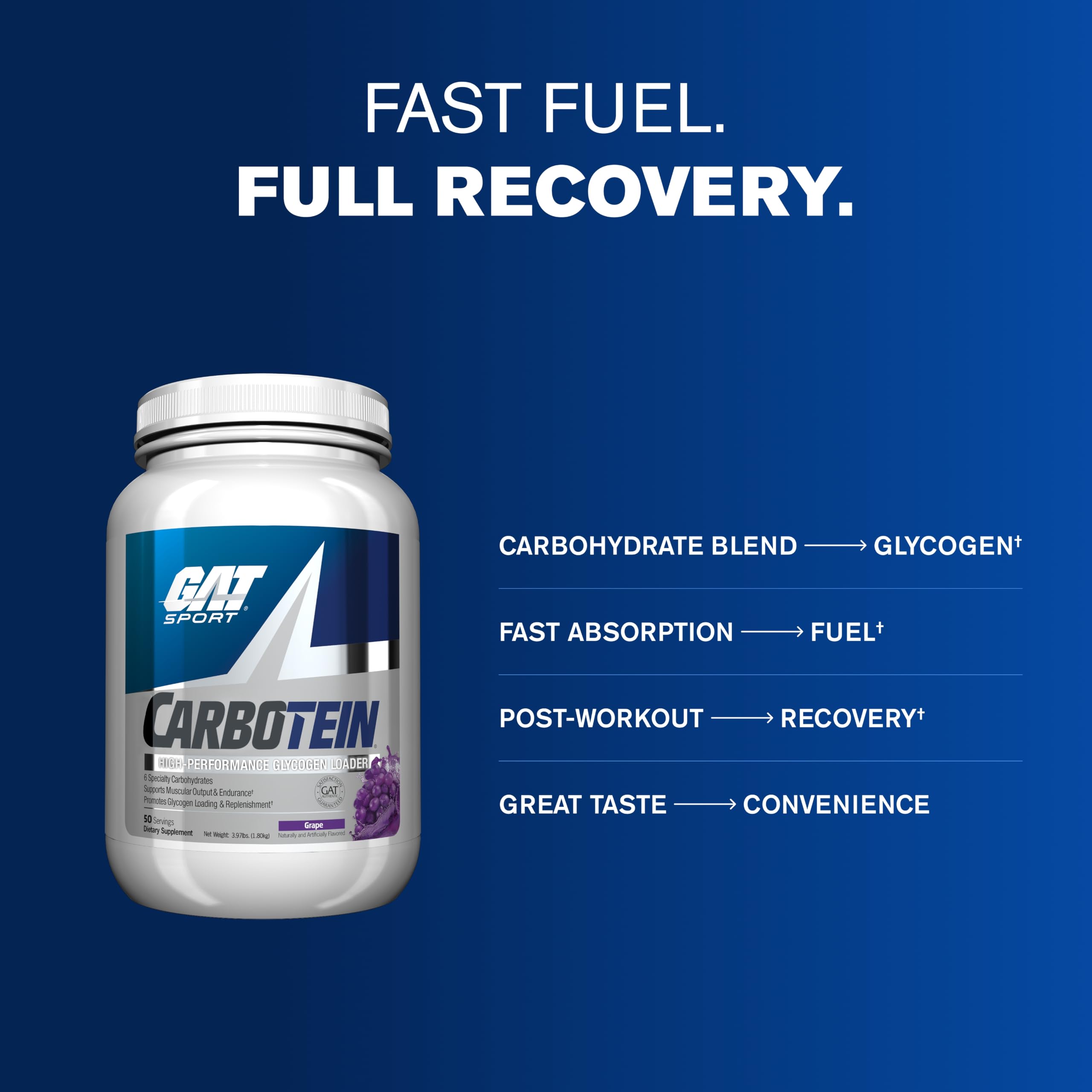 GAT SPORT CARBOTEIN, Grape, 3.97 lbs (50 Servings) — Amazon image 6