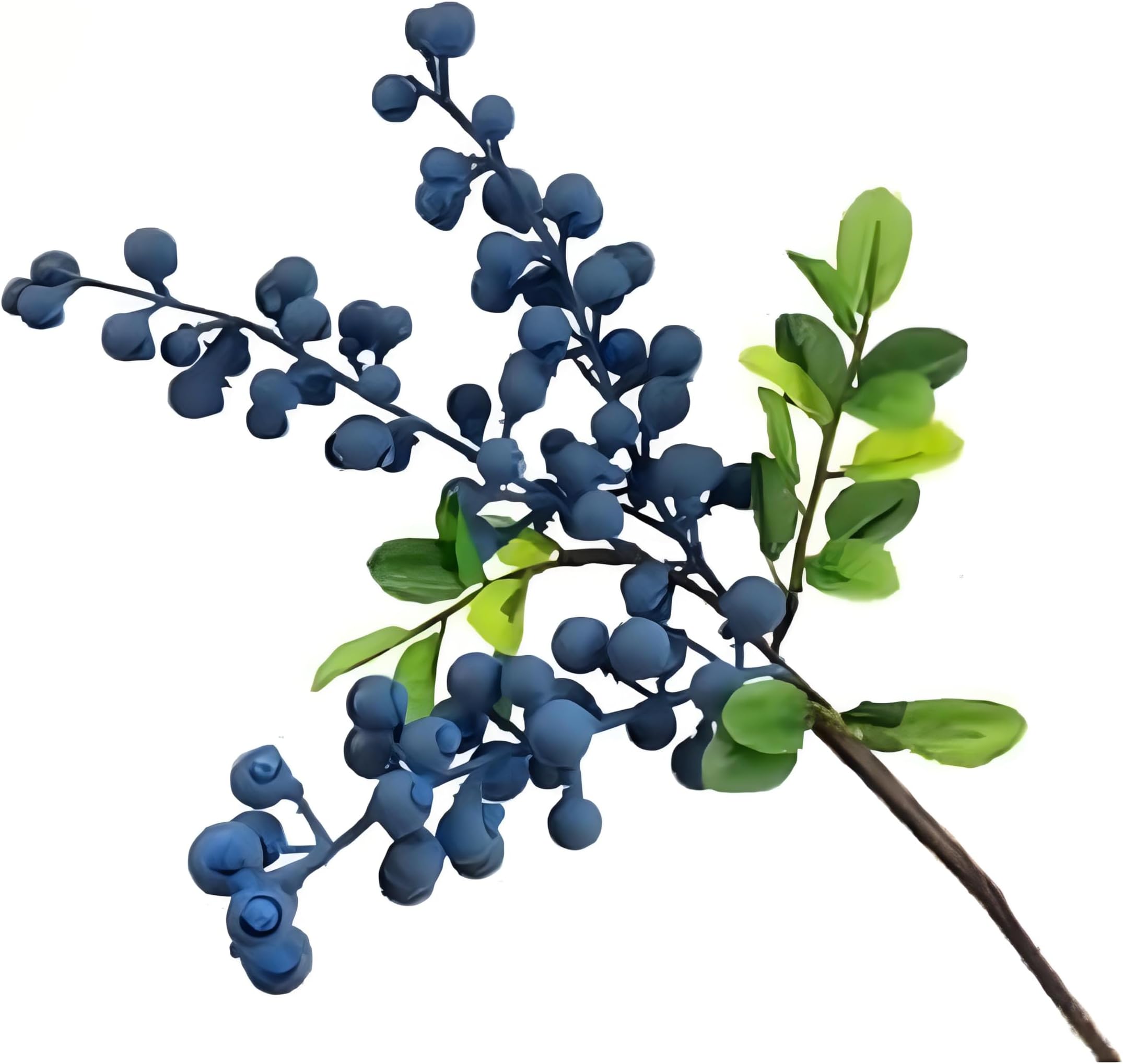 Artificial Blueberry Stems with Berries, Blue Christmas Fruit Decor, DIY Floral Arrangement, Artificial Plants Flowers