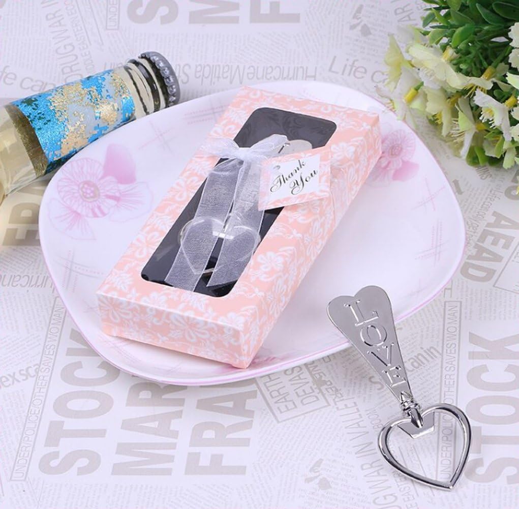 Hapwedding Distinctive Heart Shaped Bottle Opener with Alphabet Love for Wedding and Party Favors (10PCS)