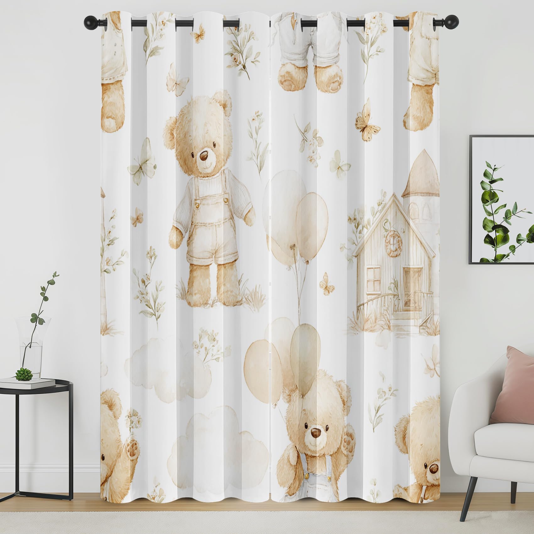 Rideau occultant ours mignon pour créer un cocon de sieste dans la chambre des filles et garçons