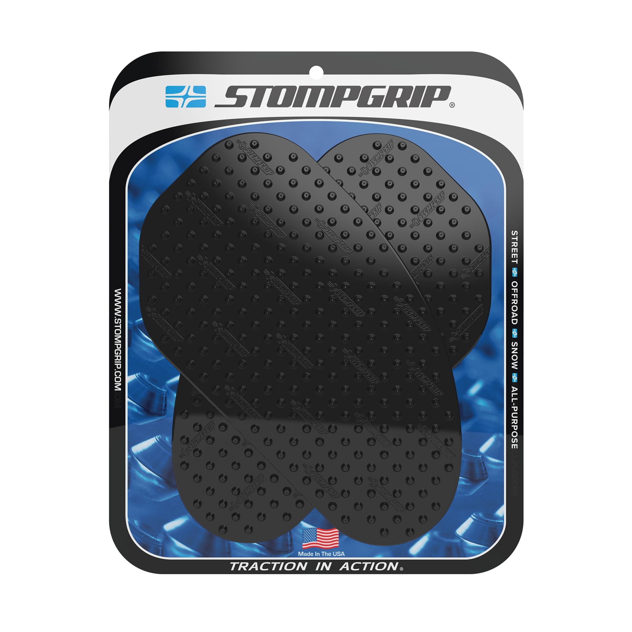 Stompgrip Motorrad Tankpad universal | Tankaufkleber Volcano | Tankschutz 171 mm x 298 mm schwarz
