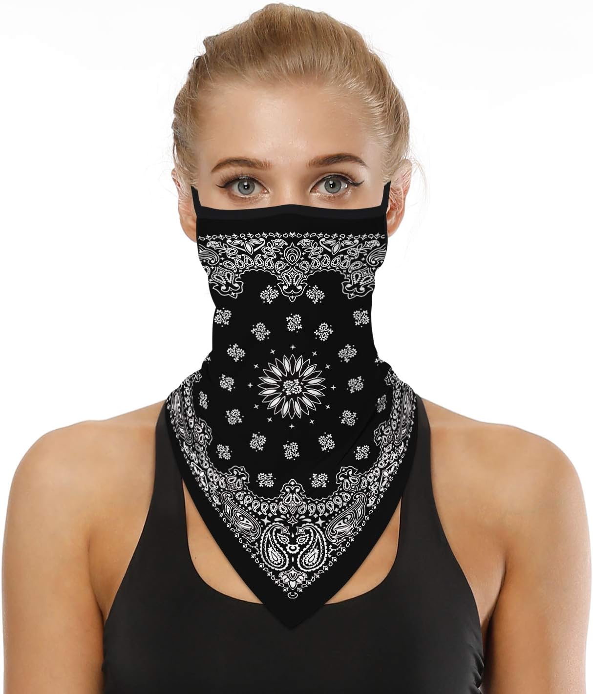 LOLONG Face Bandana Ear Loops Stylish Men Women Neck Gaiters for Dust Wind Motorcycle
