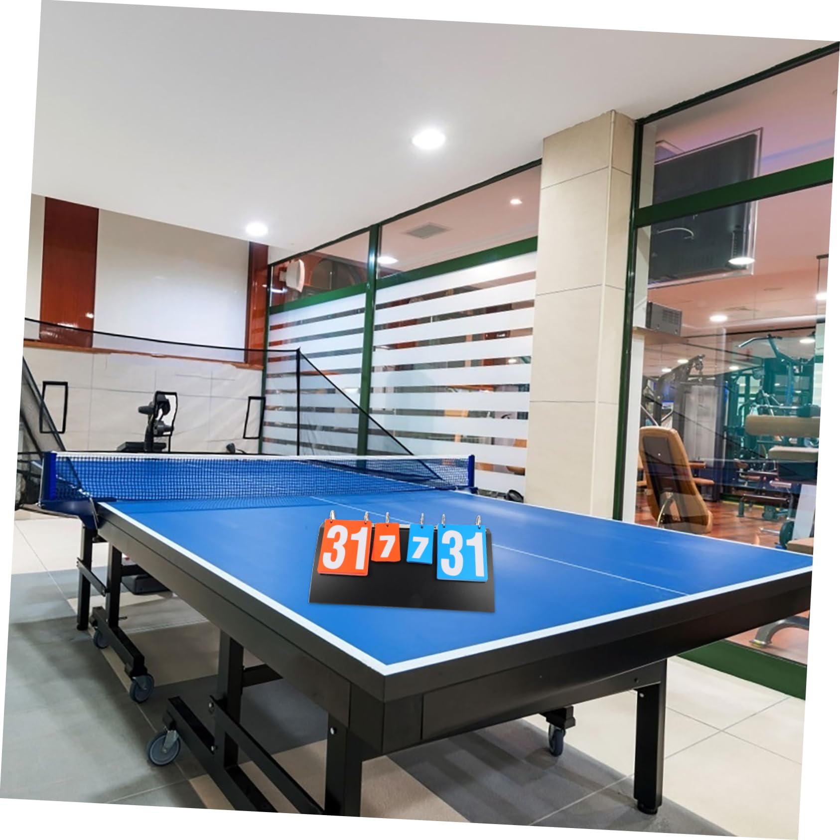 Abaodam Tabellone Segnapunti da Tavolo a 4 Cifre Nero 1 Pezzo | Pvc e Acciaio, Flipper Manuale per Gare, Formato Compatto per Uso Indoor
