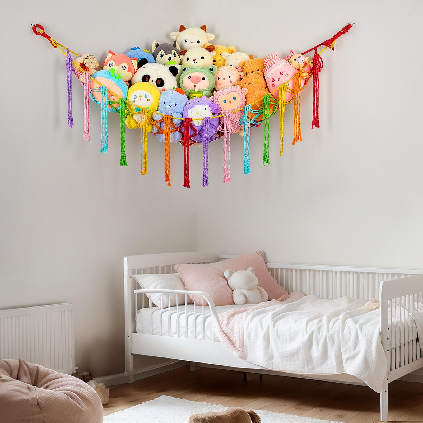 MHJY Kuscheltier Aufbewahrung Spielzeug Aufbewahrung Netz Stofftier Hängematte Kuscheltiernetz Kinderzimmer Deko Hängend Organizer für Schlafzimmer