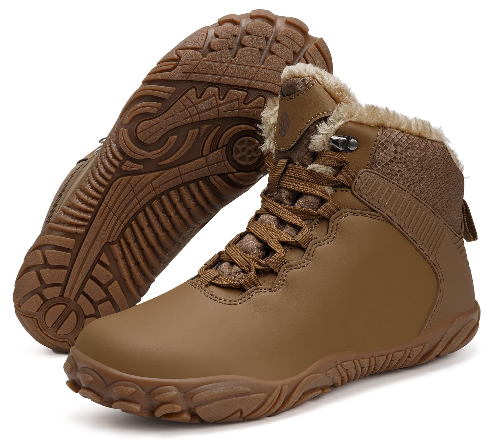Barefoot Stivali Uomo Donna Inverno Impermeabili Stivaletti da Neve Imbottitura Calda Stivali alla Caviglia Punta Larga Outdoor