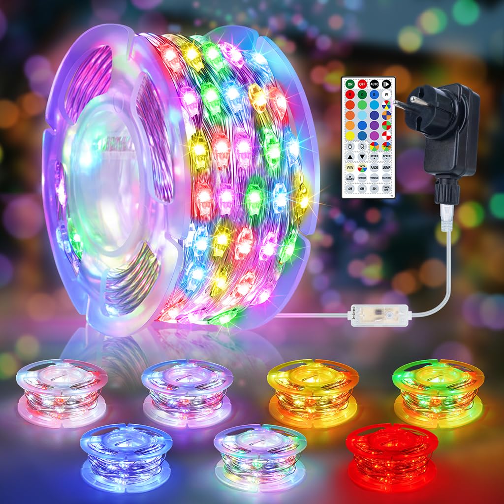 StarryEver 30M 300 LED Lichterkette Strombetriebene, Bunt Lichterkette mit Stecker Fernbedienung Timer Dimmbar 150 Modi, für Außen & Innen Zimmer Weihnachten Party DIY Deko