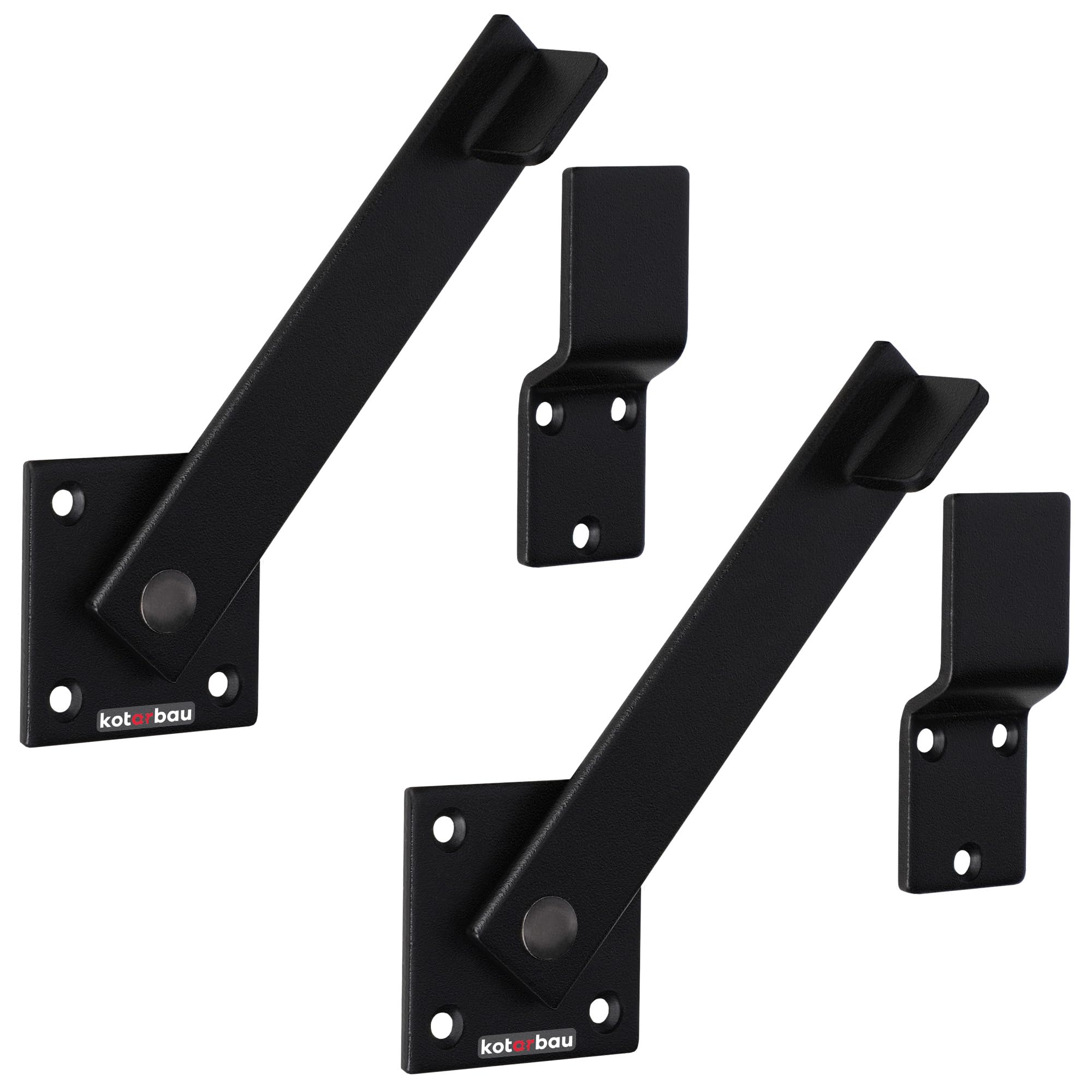 Verrou de porte 5 x 15,5 cm KOTARBAU en acier noir pour portail extérieur