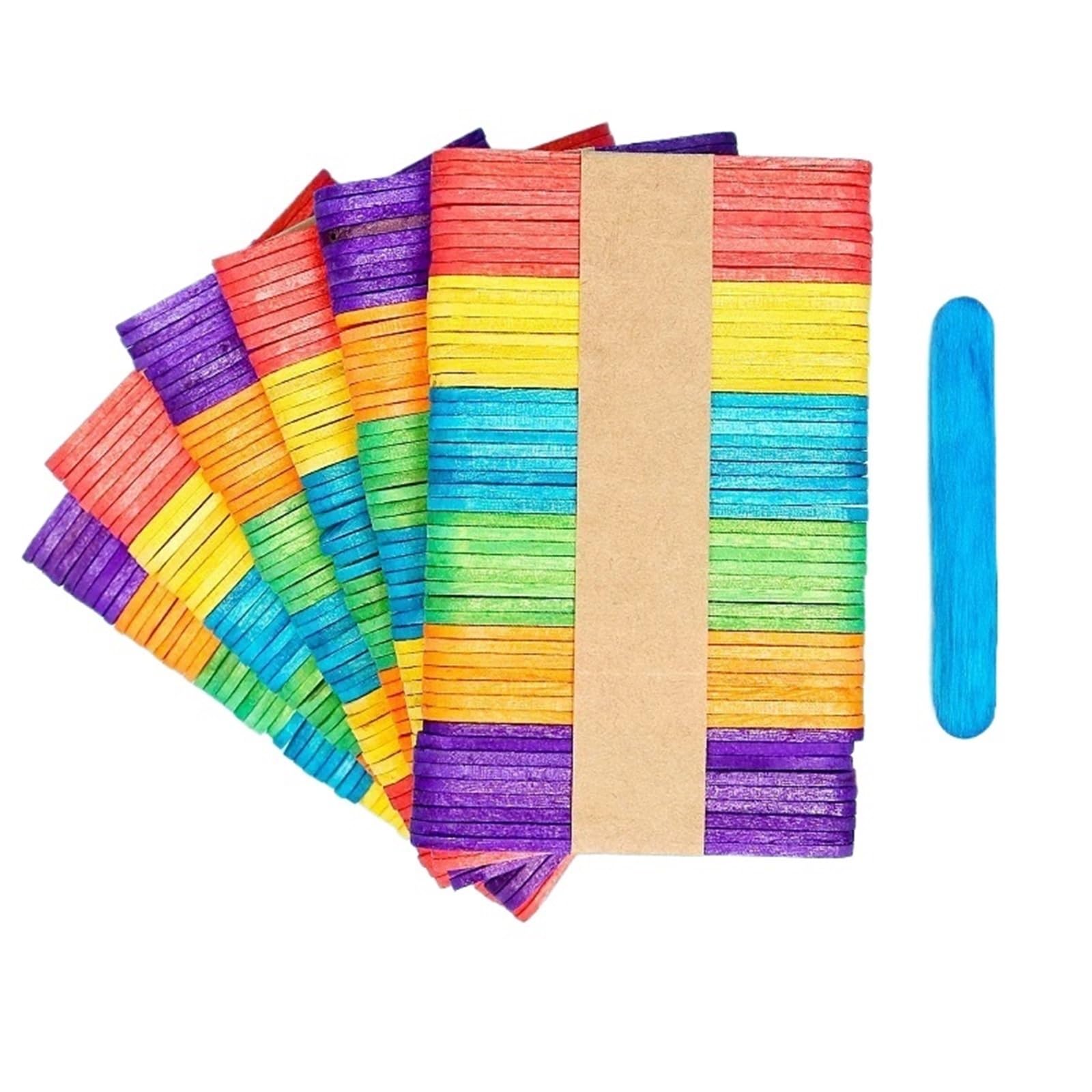 VHJdtE Handcrafted wooden sticks, 500Pcs Wooden Chip Handicraft Material Ice Cream Sticks for DIY Handmade Wood Strip Party Creative Supplies(Mix Colors,9.3cm)