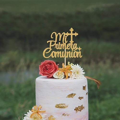Miniatura 4 de Mi Primera Comunión - Decoración de pastel de primera comunión Dios bendiga a este niño baby shower boda bautizo decoración de fiesta de bautizo