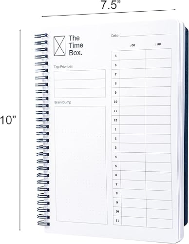 Miniatura 2 de The Time Box - Cuaderno de gestión diaria, planificador de lista de tareas pendientes de bloqueo de tiempo, agenda de volcado cerebral, bloc de