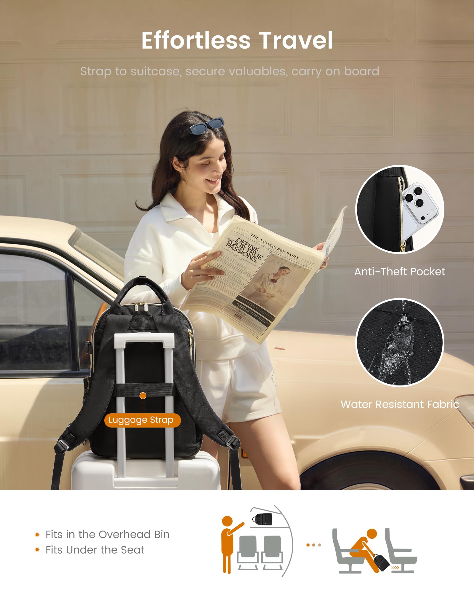 LOVEVOOK Laptop Rucksack Damen Groß Schulrucksack Teenager Mädchen Schultasche Wasserdicht Travel Backpack Women 17,3 Zoll Arbeitstasche Lehrertasche Tagesrucksack Elegant Daypacks für Arbeit Reise