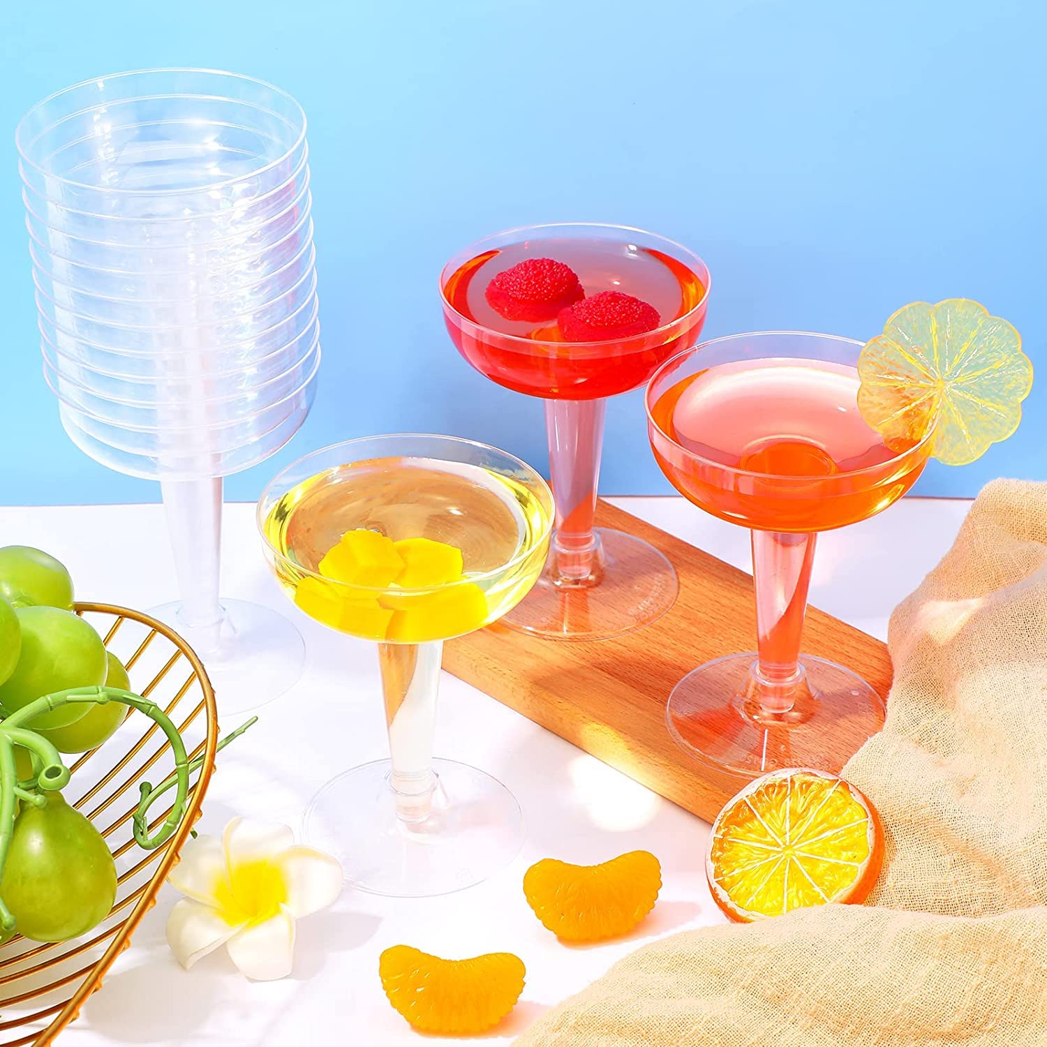 LATERN Plastikowe kieliszki do degustacji wina, 120 ml, przezroczyste kieliszki do degustacji wina, wielokrotnego użytku, do whisky, szampana, piwa, deseru, puddingu, musu (11 x 8,2 cm)