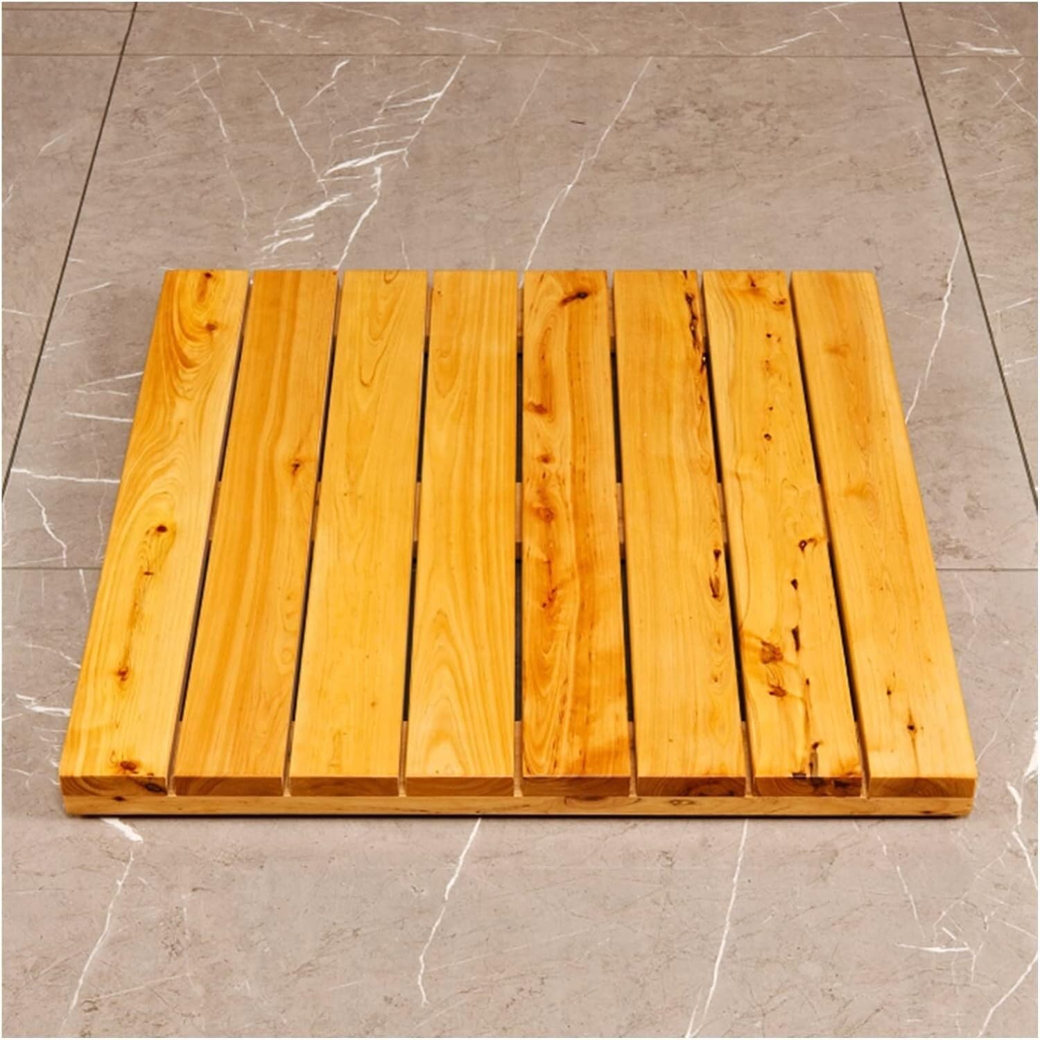 BHGFYXBS Wood Bath Mat Shower Spa Multipurpose Wooden Shower Mats Duck Board Mat Floor Pedal,Natural-2pcs-60x70cm