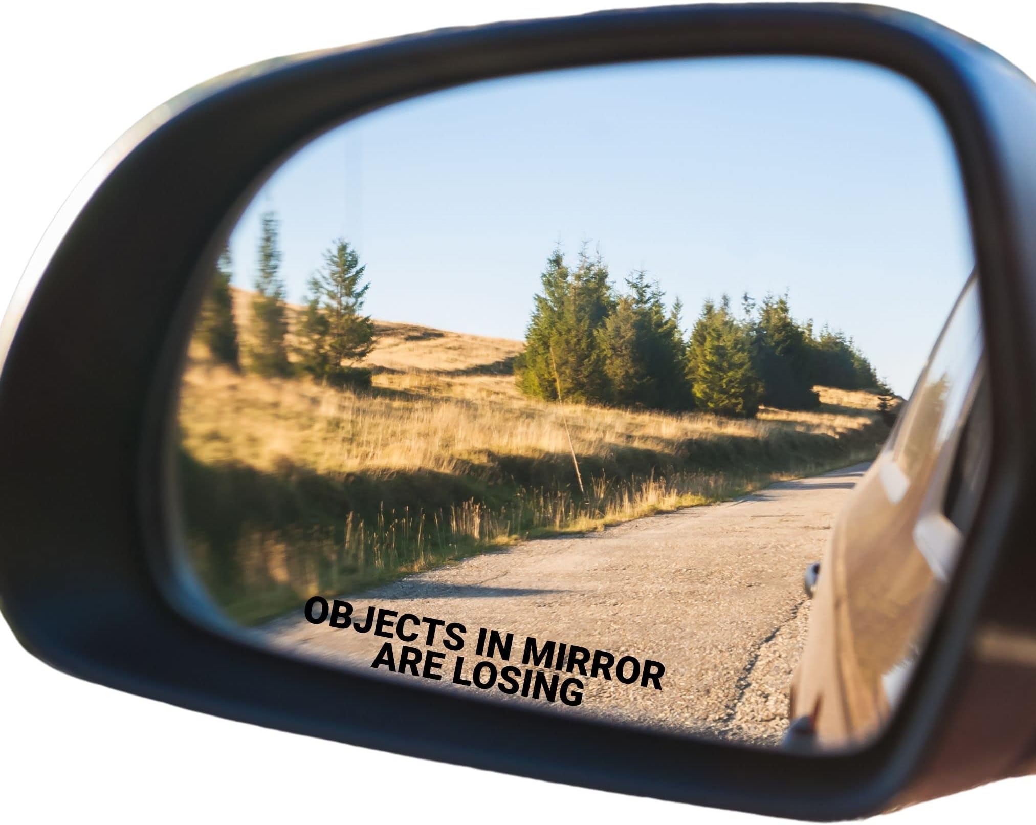 Objects In Mirror Are Losing Sticker Vinyl Decal CUTOUT JDM Car Auto Funny Rear Wing Mirrors Drift Rally Dub Jap Stance Targa Race Waterproof Decal Body Bumper Window Easy to apply - 2-Pack (Black)