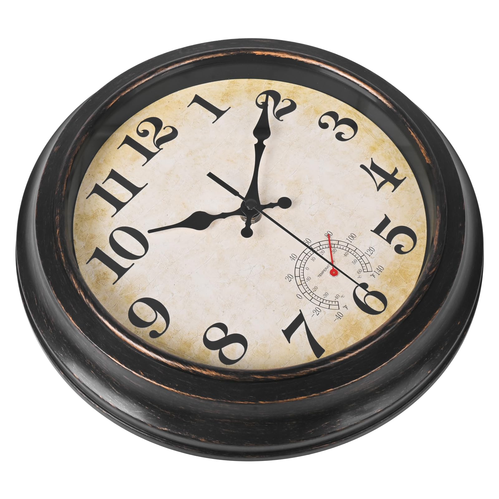 Orologio da giardino impermeabile 30 cm vintage retrò termometro parete bronzo