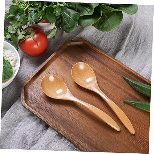 Miniatura 6 de Cuchara de madera Cuchara decorativa de postre cucharas de helado cucharas redondas para pastel cucharas de madera Serveware de arroz coreano