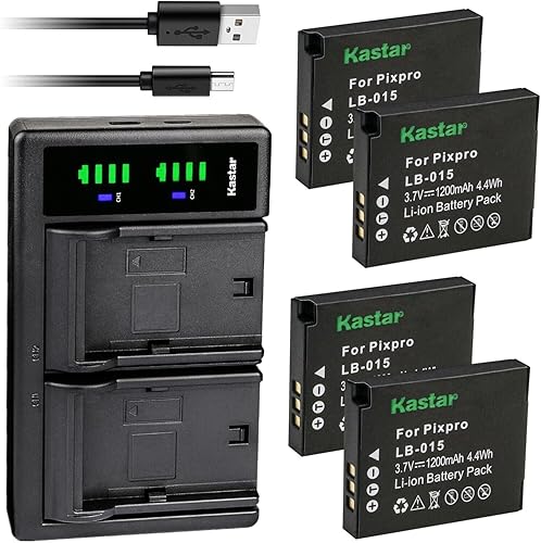Miniatura 10 de Kastar Paquete de 1 batería y cargador USB LTD2 compatible con batería recargable de iones de litio Kokad LB-015 y cámara digital Kokad PIXPRO WPZ2,