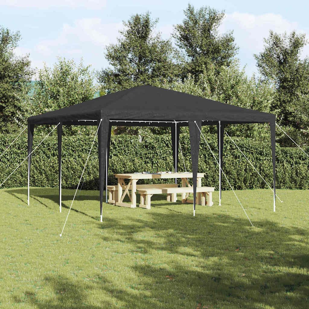 Tenda Party Antracite 400 x 400 x 266 cm Polietilene e Acciaio | Pieghevole, Struttura in Acciaio, Resistente All'acqua, Per Feste E Matrimoni Esterni