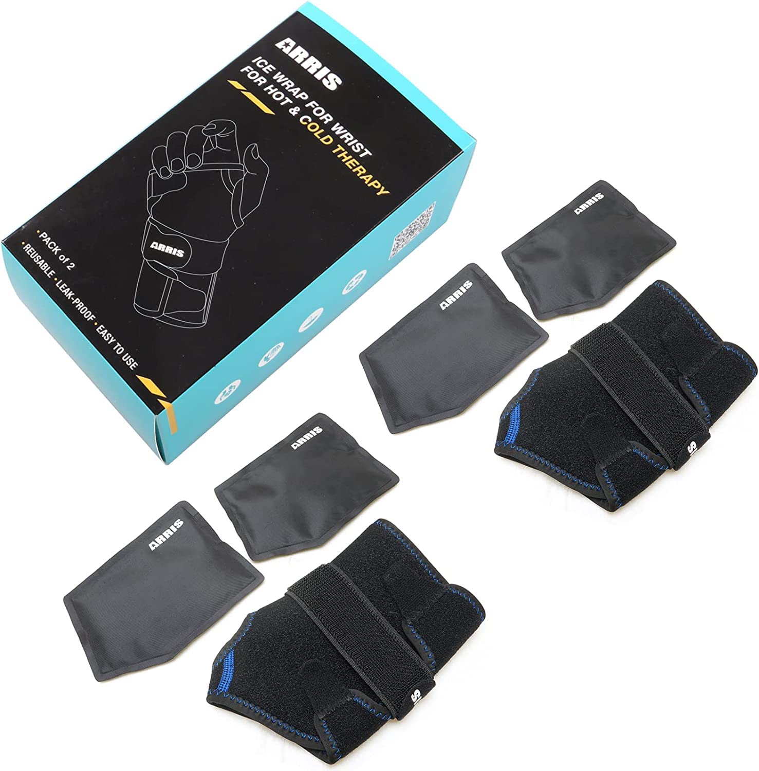 Buy ARRIS Wrist Ice Pack Wrap, Hand Support Brace with 2 Gel Packs