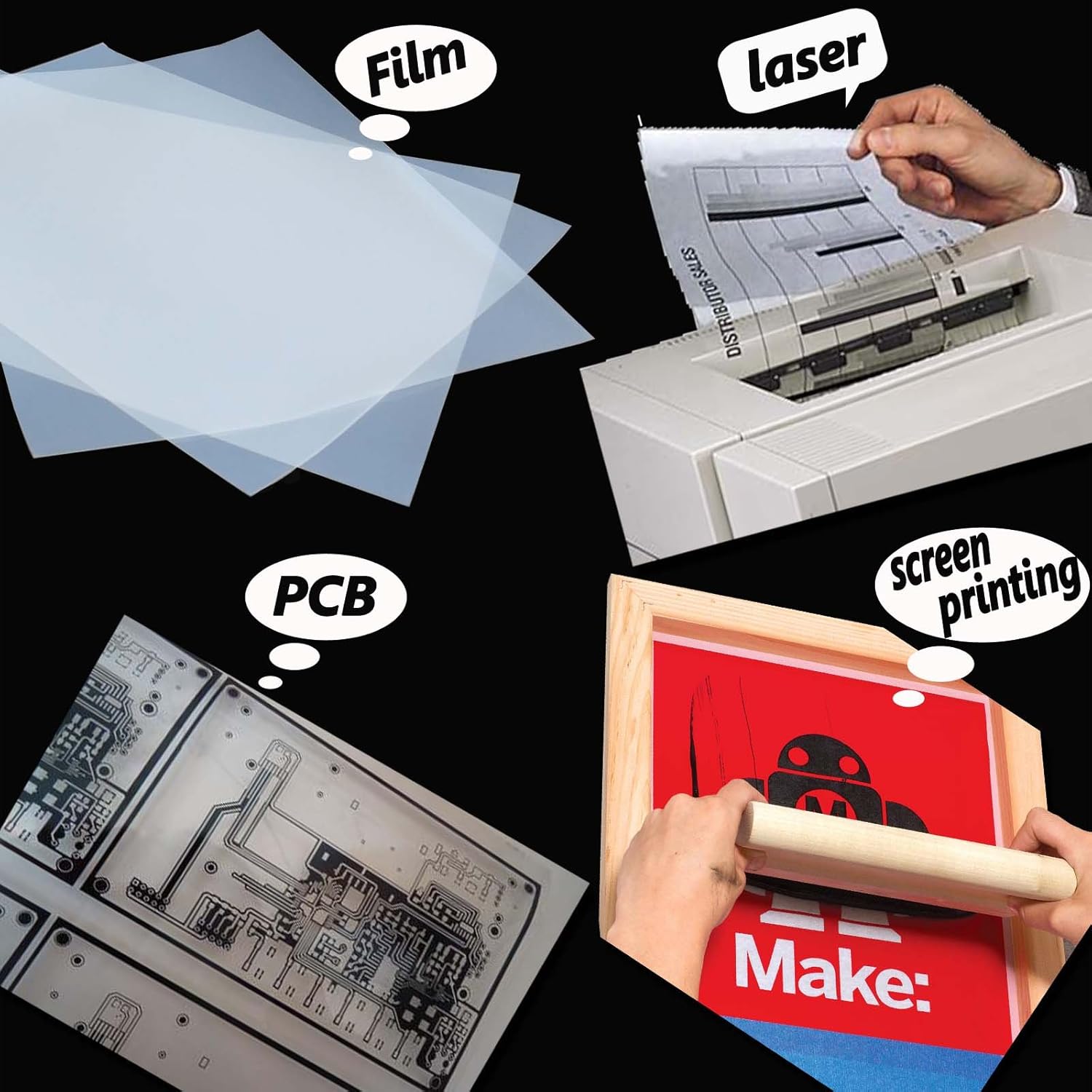 Laser Printer's Printing Transparency Film 11"x17" for Silk Screen Printing and PCB 100 sheets
