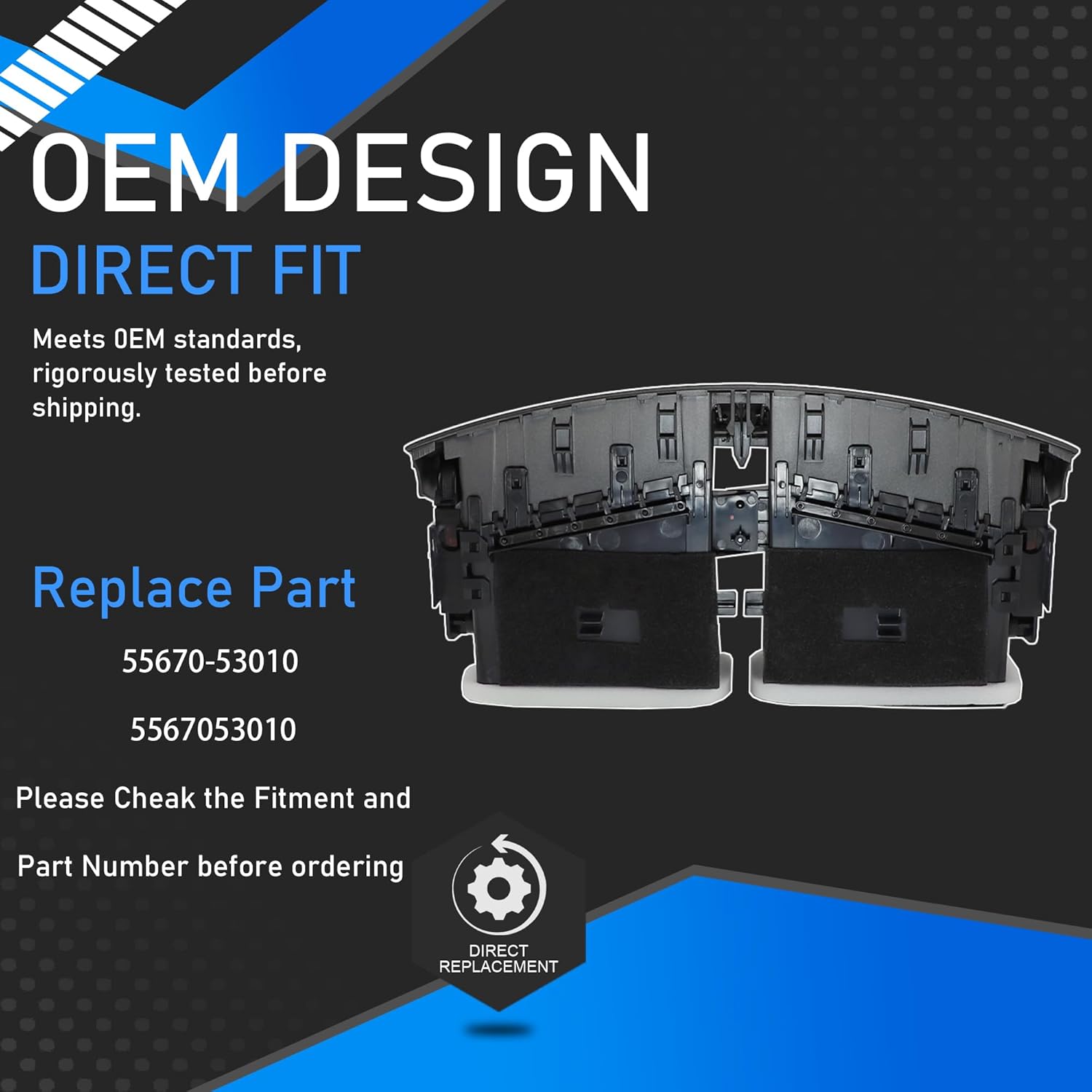 55670-53010 Center Dash Air Vent Panel Dashboard Air Conditioning Outlet with Hand Wheels Compatible with 2006-2009 Lexus IS250 IS350 is F Instrument AC Heater Replaces 5567053010