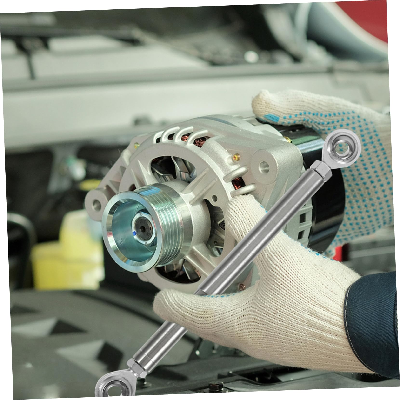 Mikinona Regolatore di Staffa di Tensionamento per Alternatore Auto con Morsetto del Distributore Materiale di Meccanismo di Fissaggio Sicuro Facile Installazione per Appassionati di Auto