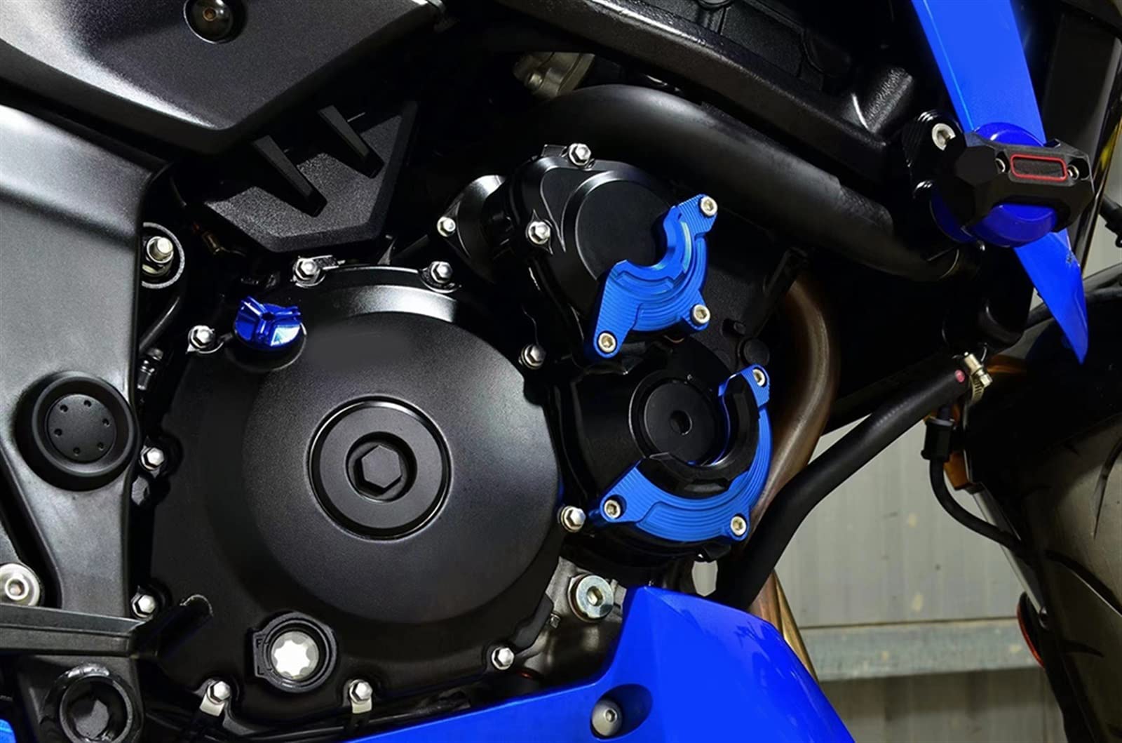 Motorrad Für Suzuki GSX-S 750 2017 2018 2019 2020 2021 2022 GSXS 750 GSX-S750 Motorschutz Slider Guard Motorschutz Schutzabdeckung (Color : Blue Set)
