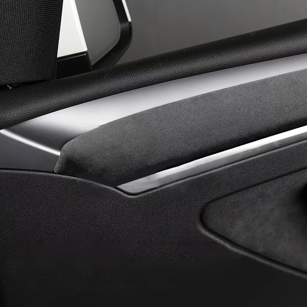 Wildleder-Innenausstattung für Türverkleidungen des Tesla Model 3 Y 2017-2022, Schwarz (Siehe Abbildungen)