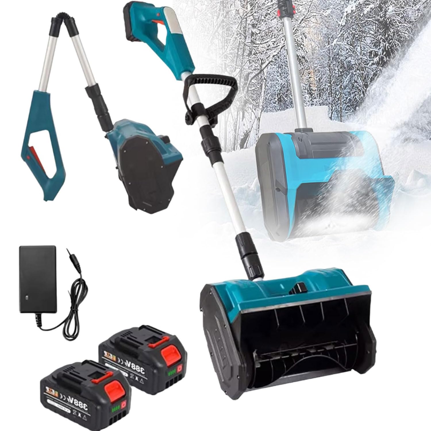 Pelle à neige sans fil télescopique pour déneiger sans effort et sans mal de dos
