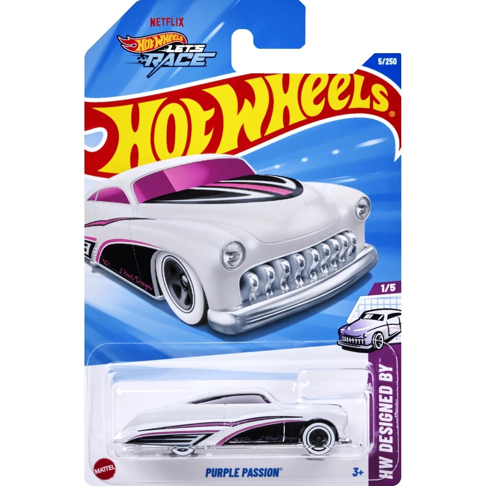 Amazon.com: Hot Wheels Purple Passion, HW Designed by 1/5 [White