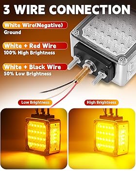 Amazon.com: ASNOO 2PCS Amber Square Double Face 60 LED Turn