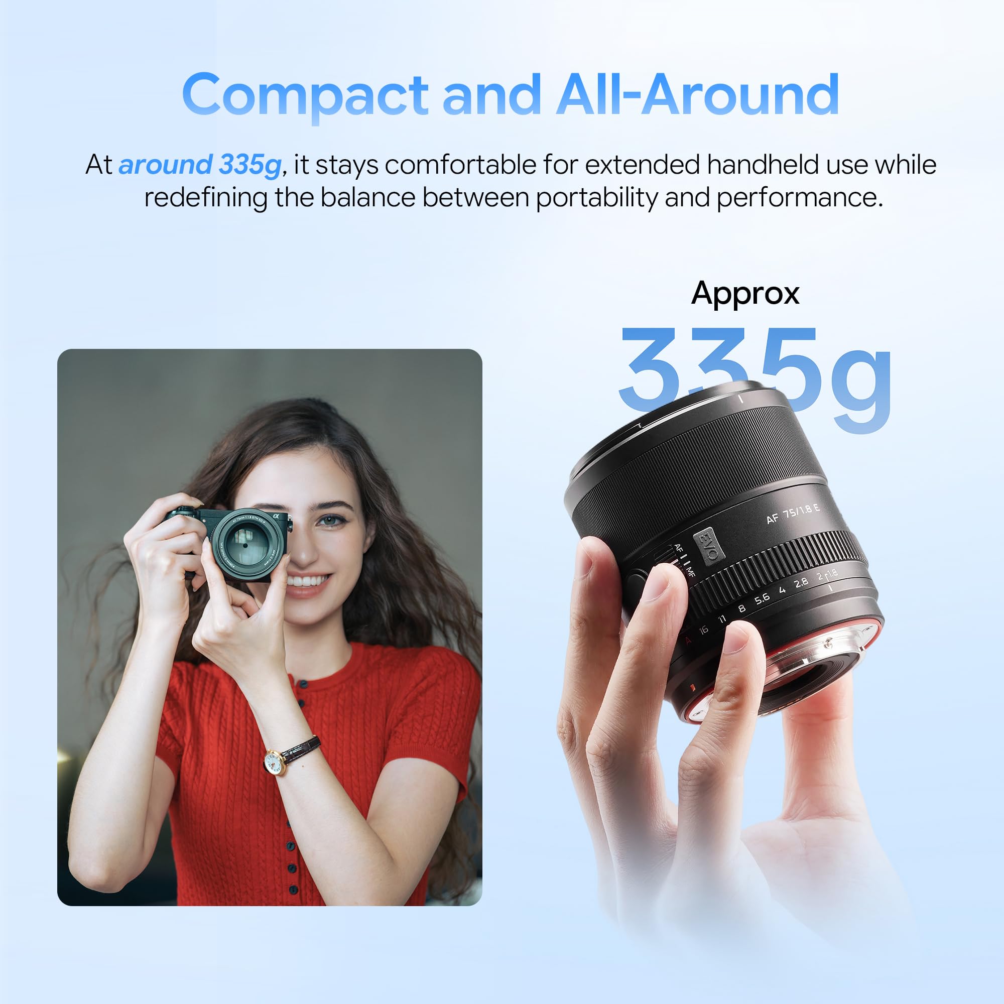 VILTROX AF 75mm F1.8 Evo APS-C Objectif à Mise au Point Automatique à Focale Fixe avec Grande Ouverture, Lentille Portrait pour Appareils Photo sans Miroir (pour Sony E)