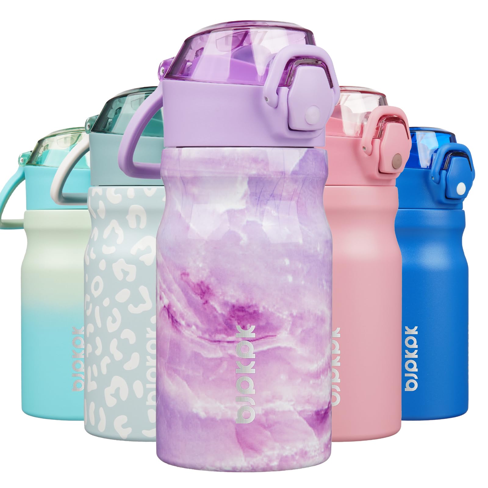 BJPKPK Stainless Steel Insulated Water Bottle with Straw Lid 14oz Reusable Metal Thermos Bottles Keep Cold and Hot,Dawn