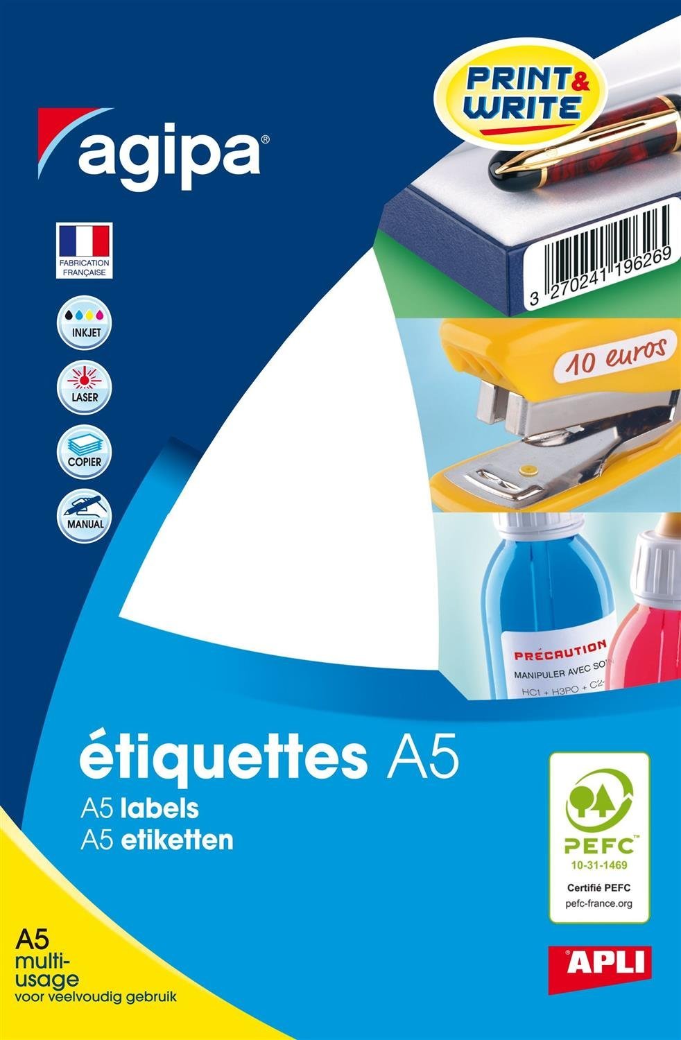 agipa 100316 Universal Labels 105 x 148 mm White