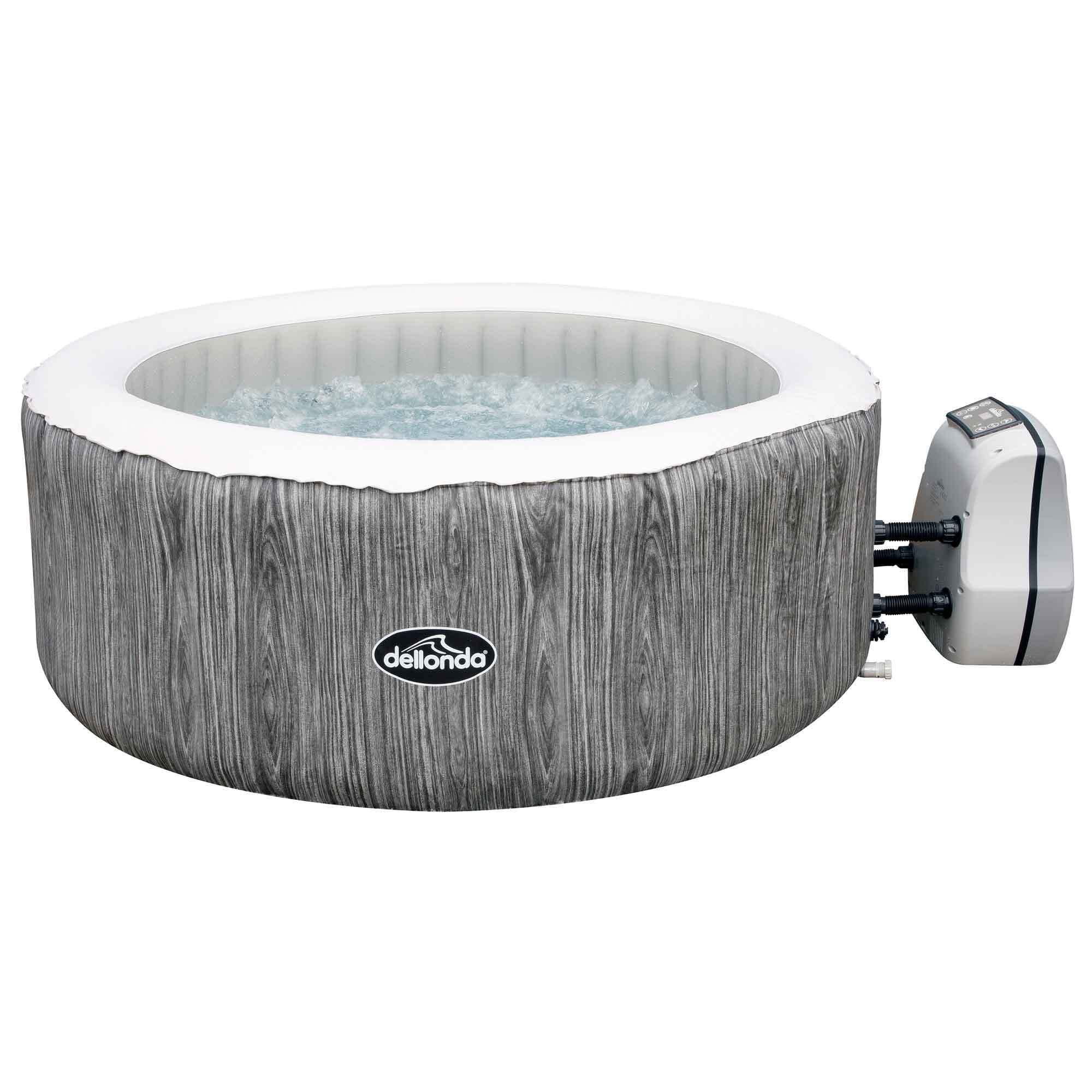 Buy Dellonda 24 Person Inflatable Hot Tub Spa with Smart Pump Wood