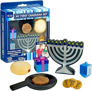 Rite Lite My First Chanukah Play Set - 7 Piece Hanukkah Toy Gift Set for Kids, Jewish Holiday Bulk Party Favors Pretend Play Fun & Educational Festival of Lights Play Kit Perfect for Hours of Fun!