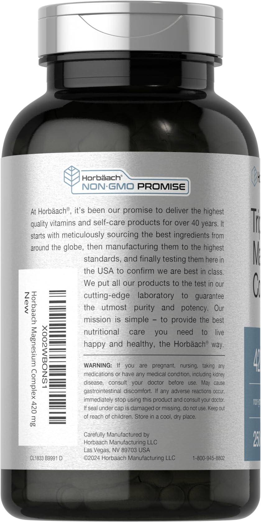 Horbaach Magnesium Complex 420 mg | 250 Capsules — Amazon image 3
