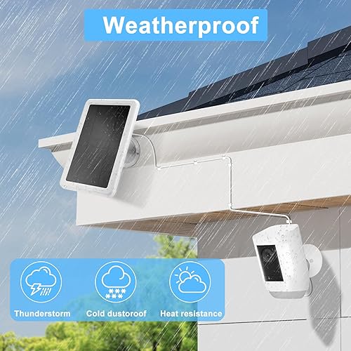 Miniatura 3 de Panel solar para cámara de anillo, compatible con Ring Stick Up Cam, Stick Up Cam Pro, Ring Spotlight Cam, Spotlight Cam PlusPro Battery (paquete de