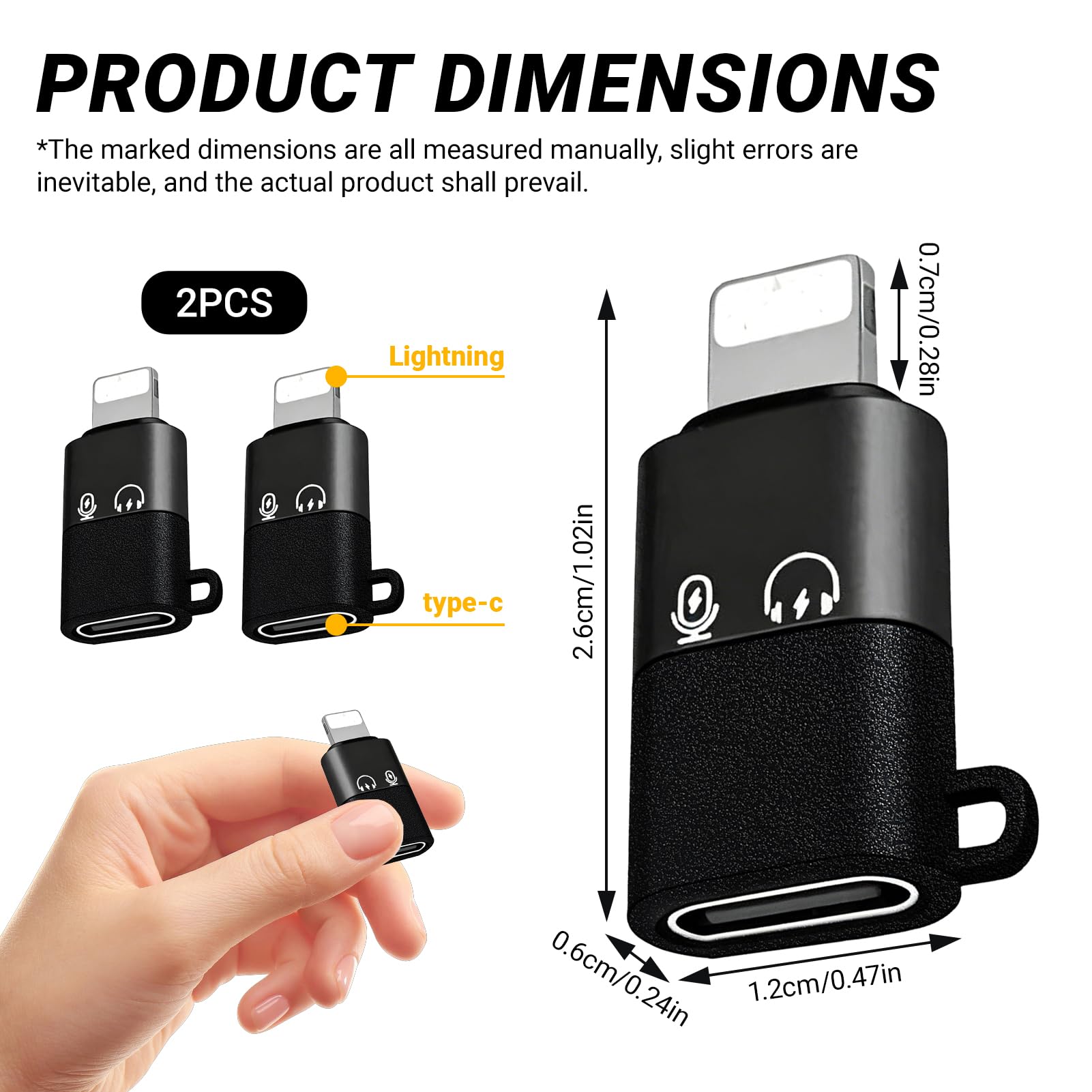 2 sztuki kompatybilny z DJI Mic Mini USB C na Lighting Adapter, do iPhone 16/15 Auriculares Lightning a Tipo C Adaptador para la Transmisión de Datos y la Carga (Lightning a Tipo C Interfaz)