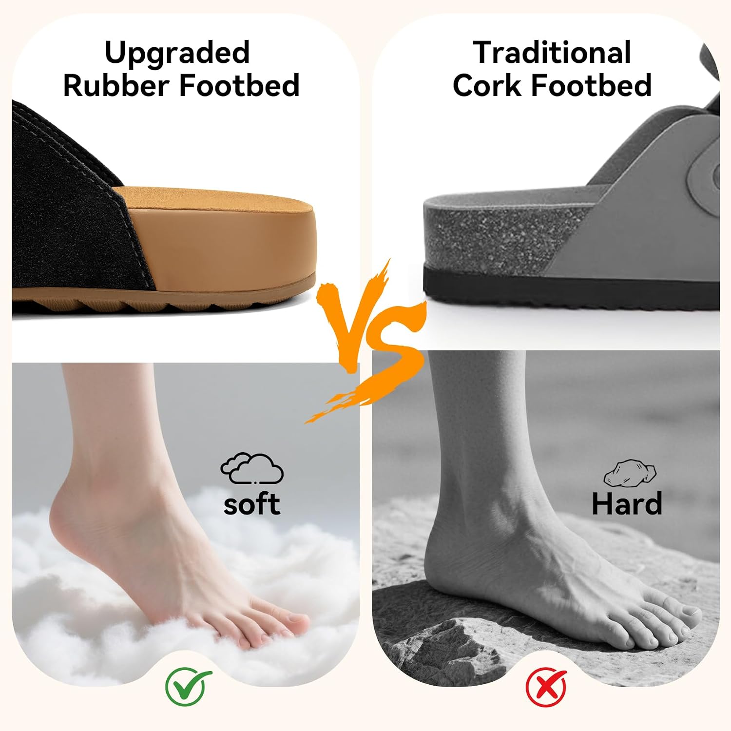 Womens Suede Clogs-Mens Genuine Leather Potato Shoes-Soft Rubber Sole Mules with Arch Support