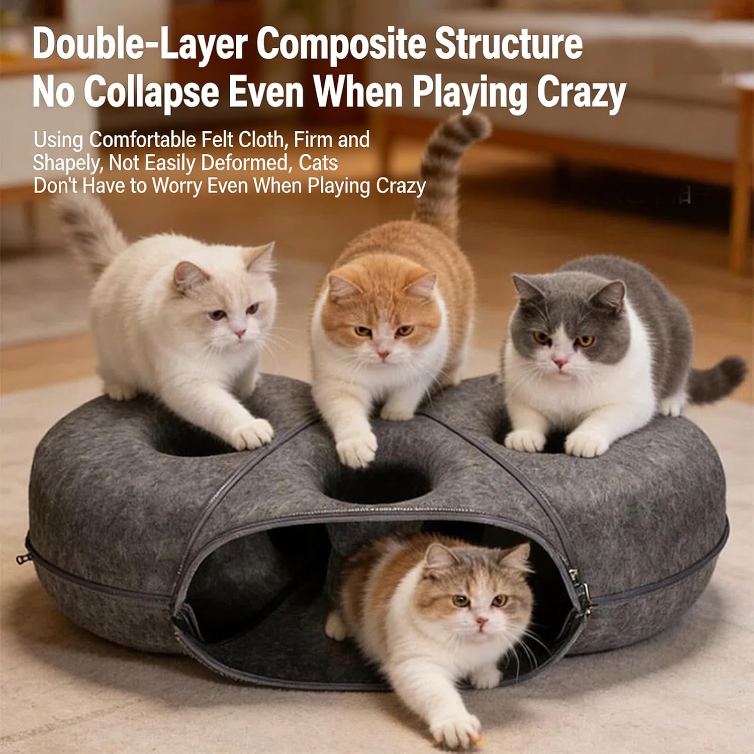 Capacious Multiple Puss Tunnel Bed Constructed of Artificial Perceived Providing Comfort and Warmth Suitable Everyone Periods Permanent Bed