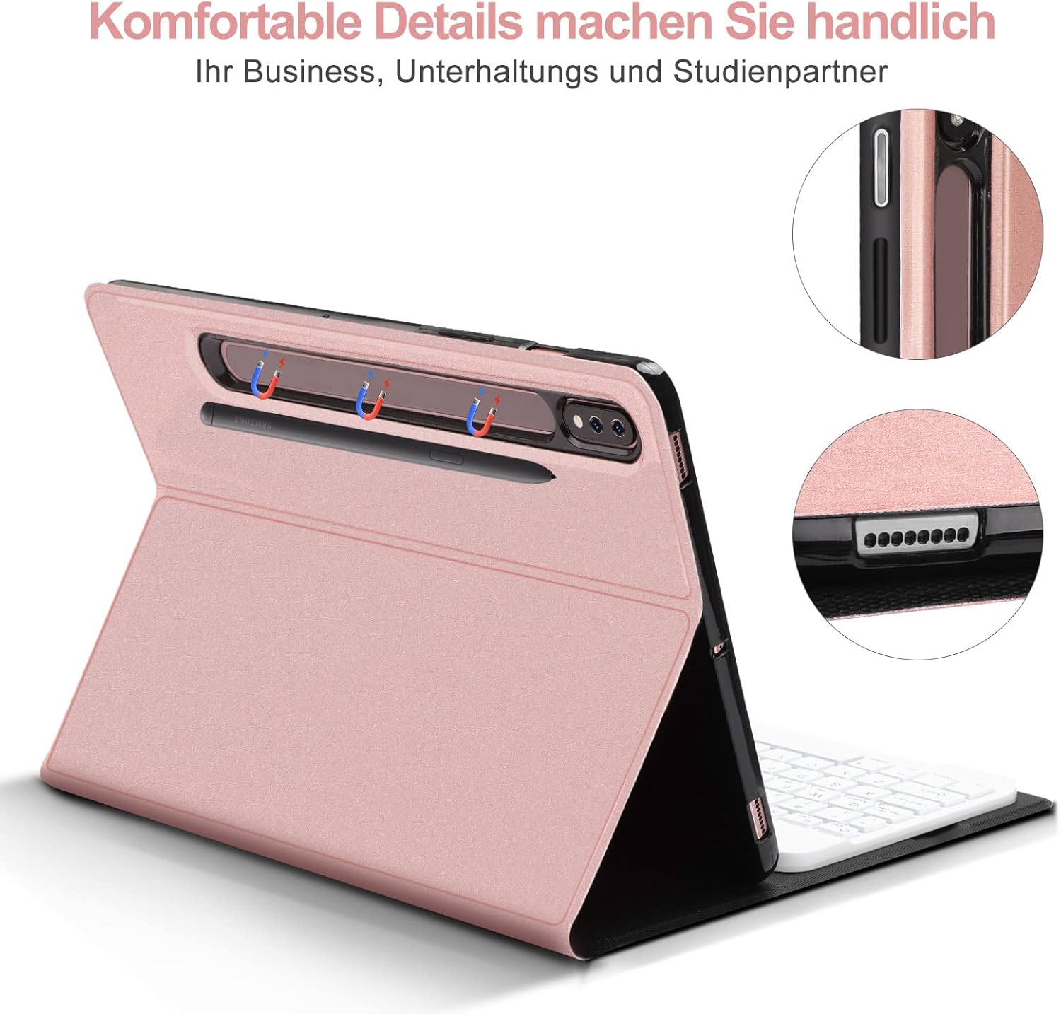 Image showing the magnetic pen holder integrated into the case, allowing for secure storage and charging of the S Pen.