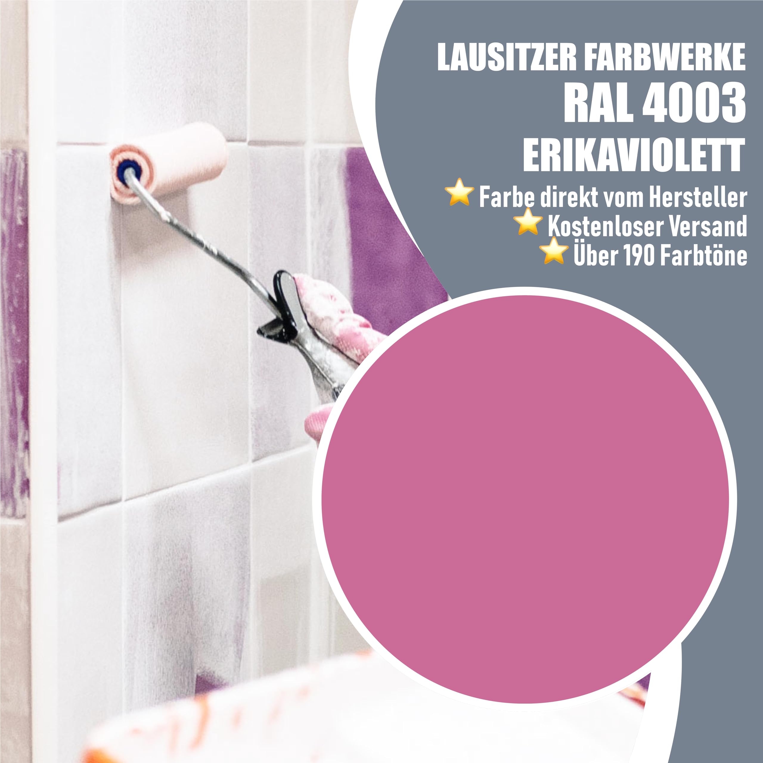 Barniz De Metal Y Madera Brillante 2 En 1 Rojo Violeta RAL 4002 Morado Imprimación + Barniz Para Interior Y Exterior – Especialmente Resistente Y De Secado Rápido – Colores Lausitzer, Morado